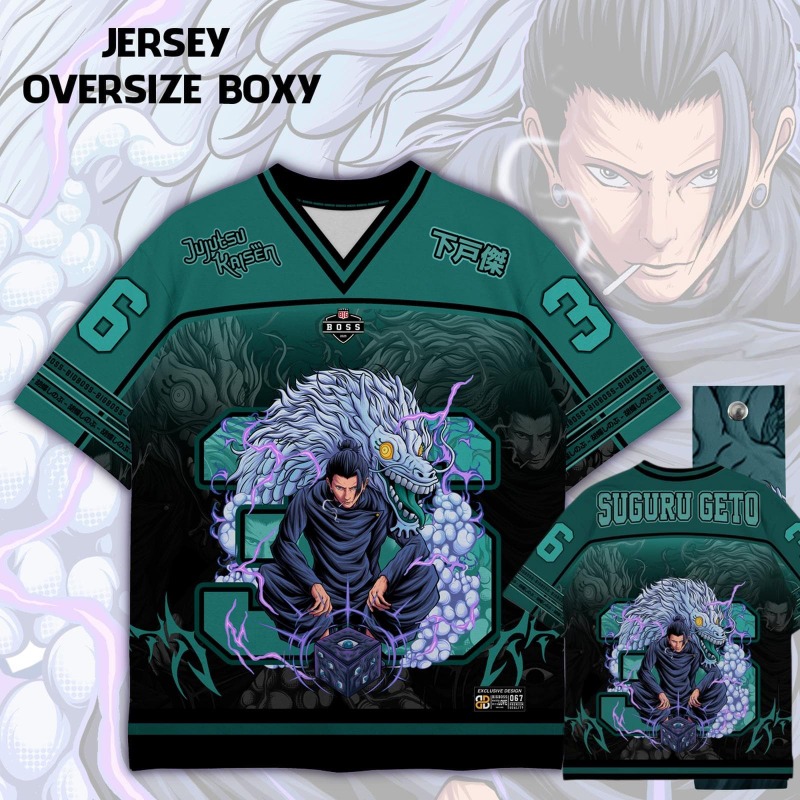 Anime Merchandise Shirt - Anime Jujutsu Kaisen Choso Print Jersey