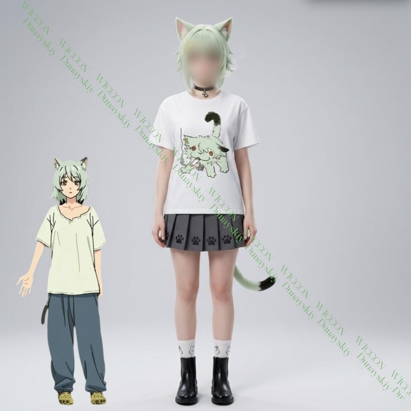 Anime Merchandise Shirt - Chainsmoker Cat Yaniko Satou Cute Print
