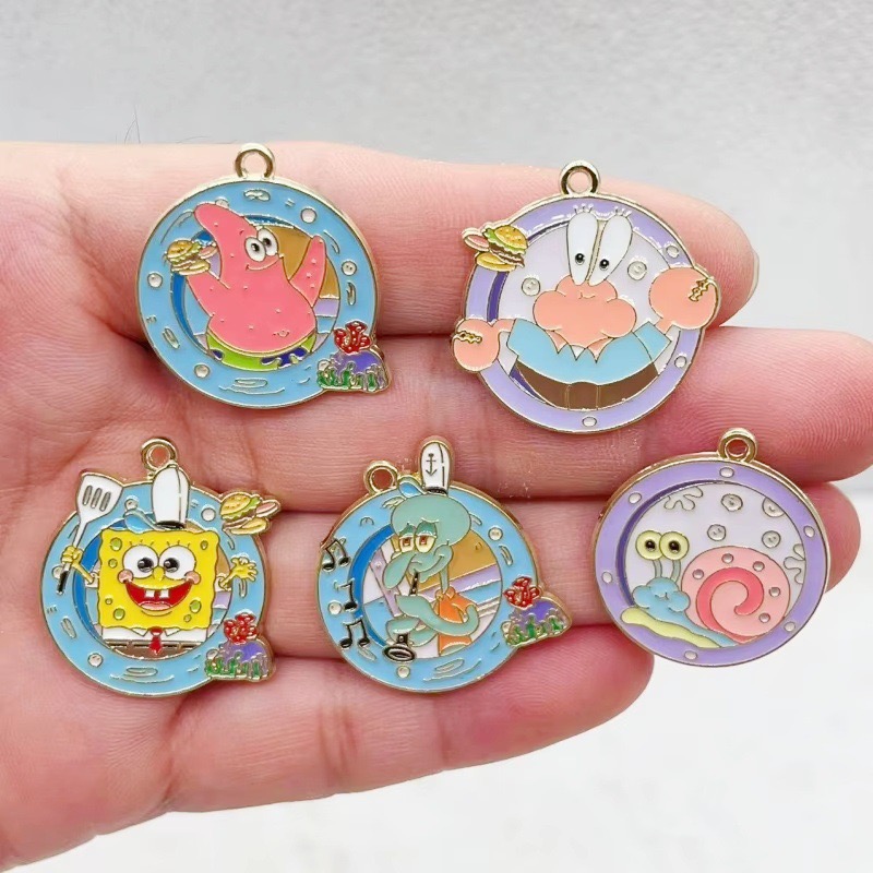 Anime Merchandise Accessories - 10pcs cartoon anime alloy oil drop