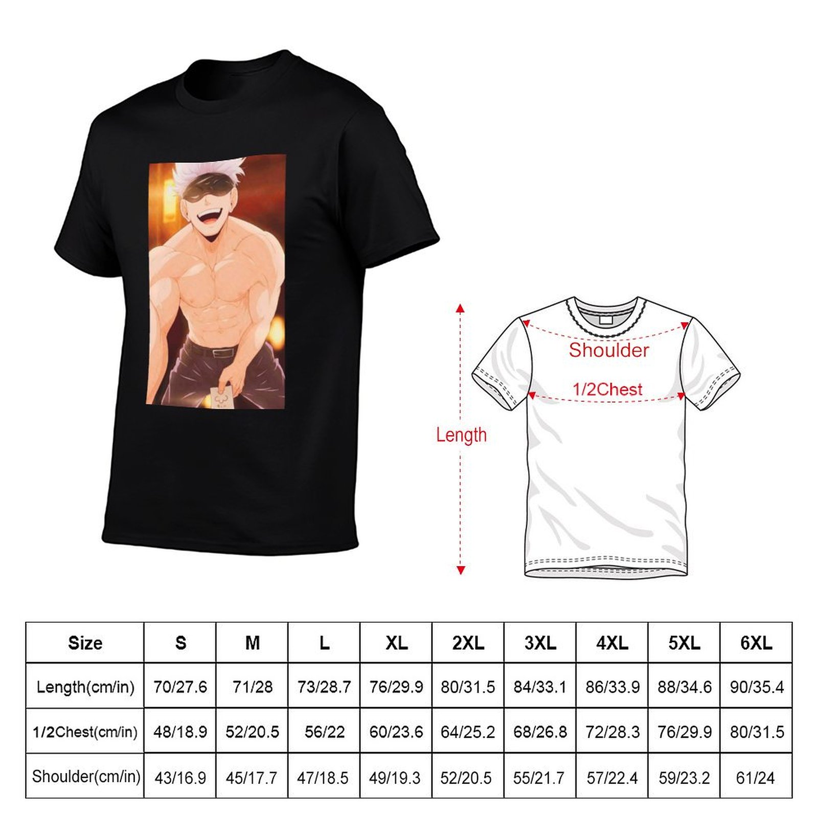Gojo Satoru Merchandise T-Shir - Anime Merchandise Shirt 评论和价格