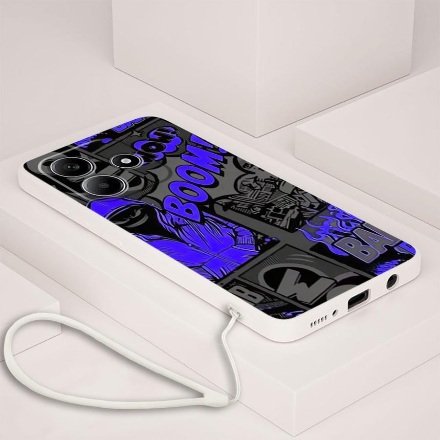 Graffiti Blue Comic Print Case - Lanyard Anime Logo 评论和价格