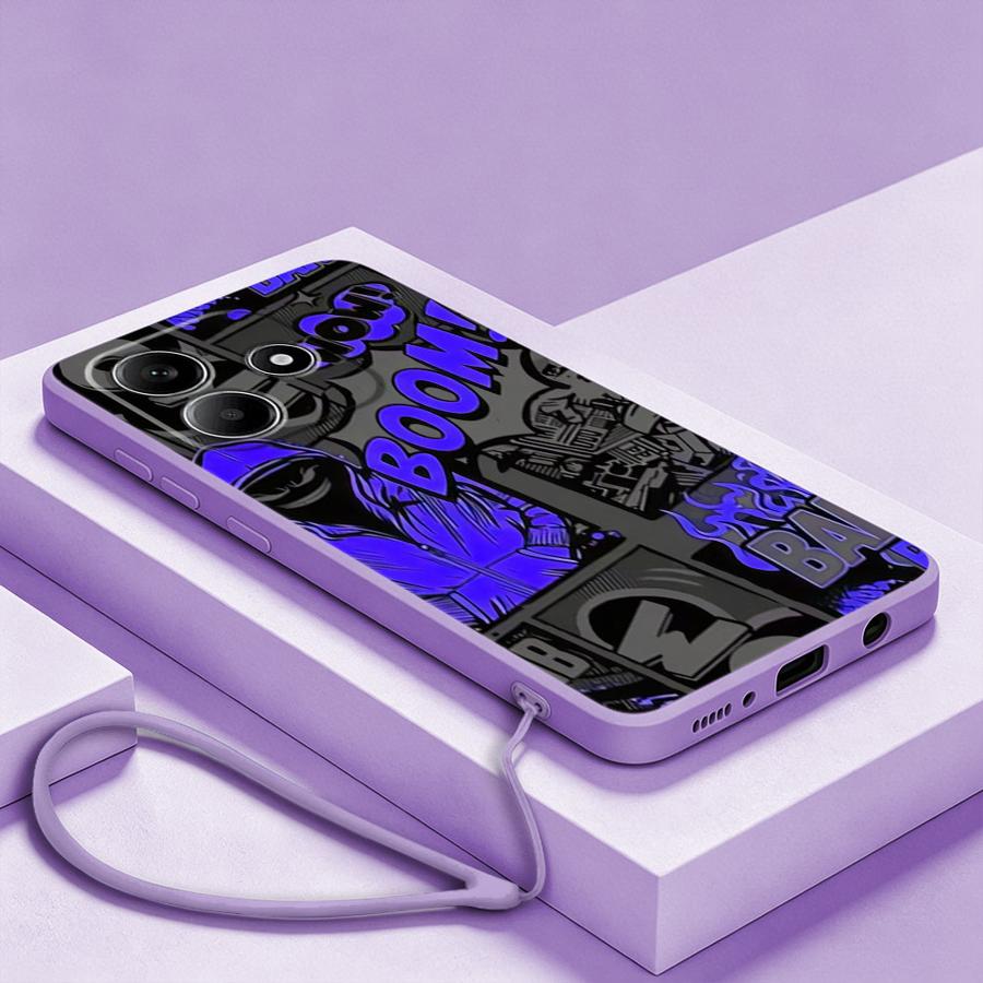 Graffiti Blue Comic Print Case - Lanyard Anime Logo 评论和价格